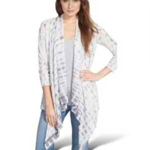 Eileen Fisher Baby Alpaca Silk Tie Dye Open Front Cardigan Sweater Size Small